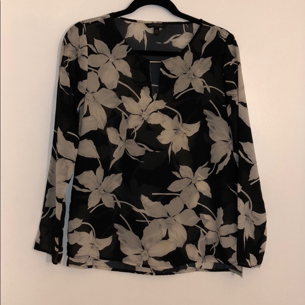 Banana Republic floral silk blouse